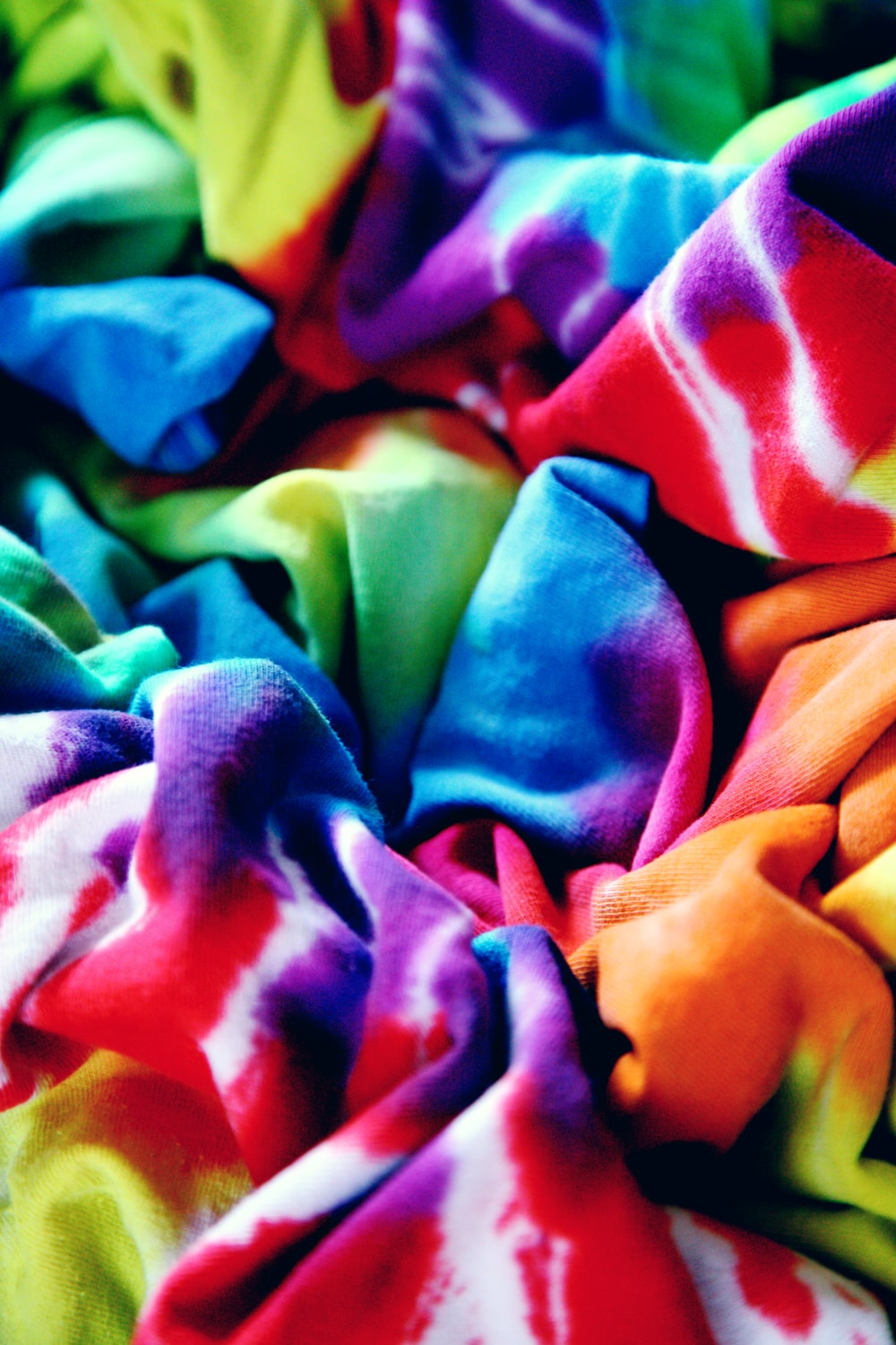 A tie-dyed cloth