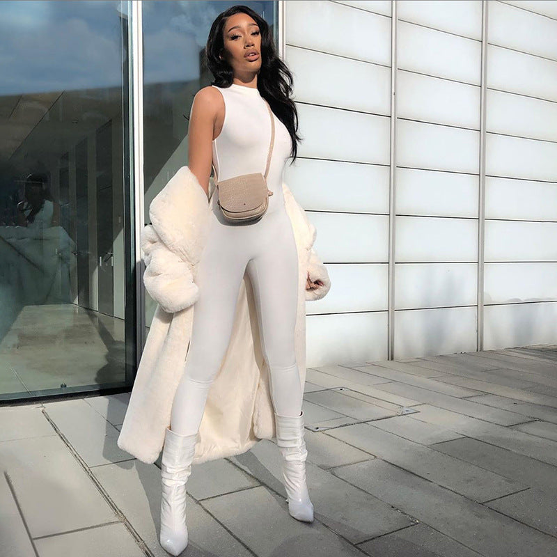 Bodycon Mock Neck Jumpsuit